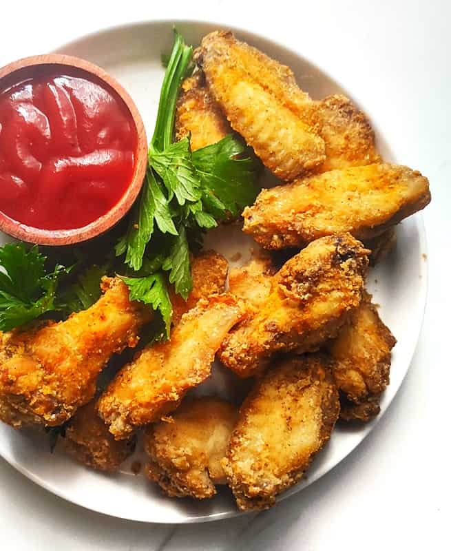 crispy air fried chicken wings without baking powder recipe